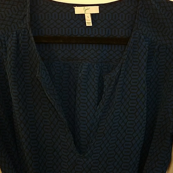 Joie Black and Blue Sill Tie Waist Dress - Picture 7 of 8